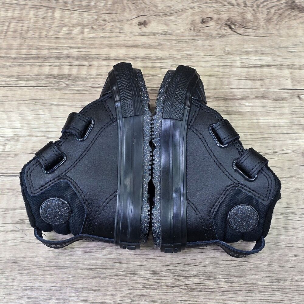Converse Chuck Taylor All Star Berkshire Toddler's Sz 4 Black Leather Boots NEW - Picture 6 of 9